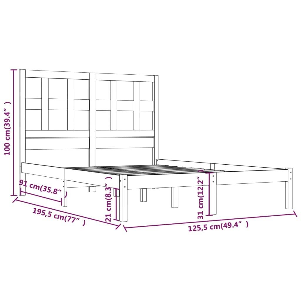 Sengeramme 120x190 cm Small Double massivt træ gyldenbrun