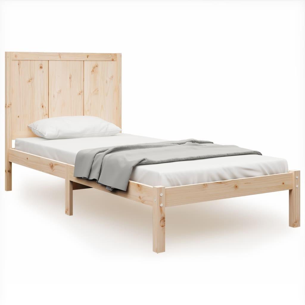Sengeramme uden madras 90x190 cm massivt fyrretræ