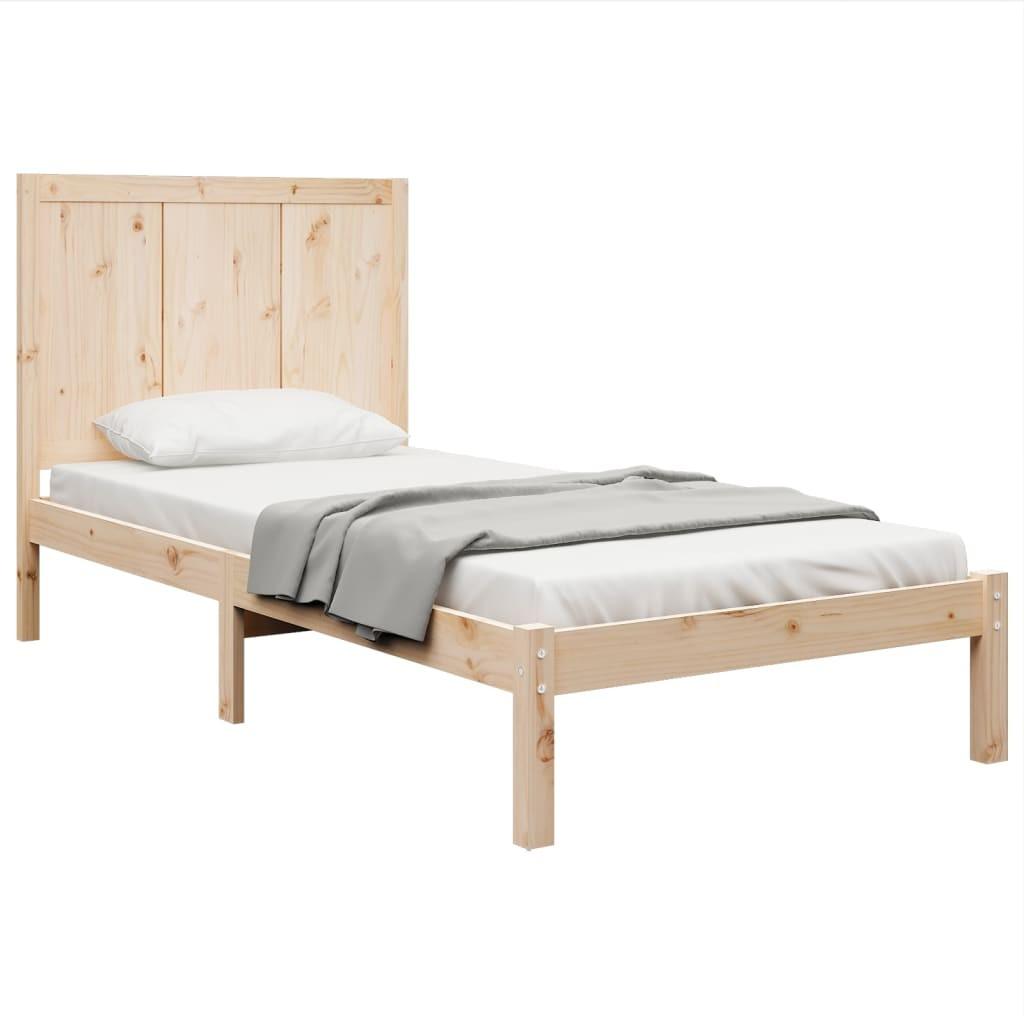 Sengeramme uden madras 90x190 cm massivt fyrretræ