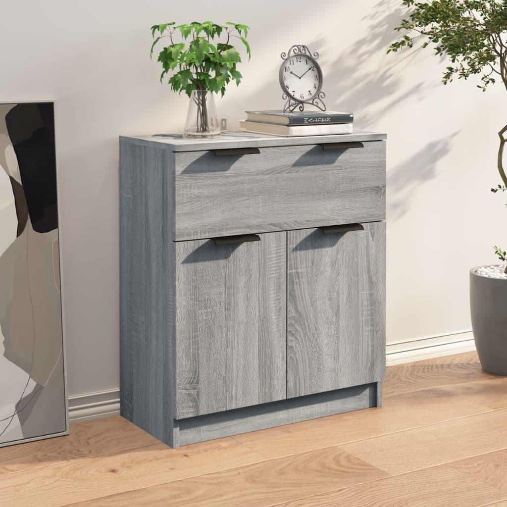 Skænk 60x30x70 cm konstrueret træ grå sonoma-eg