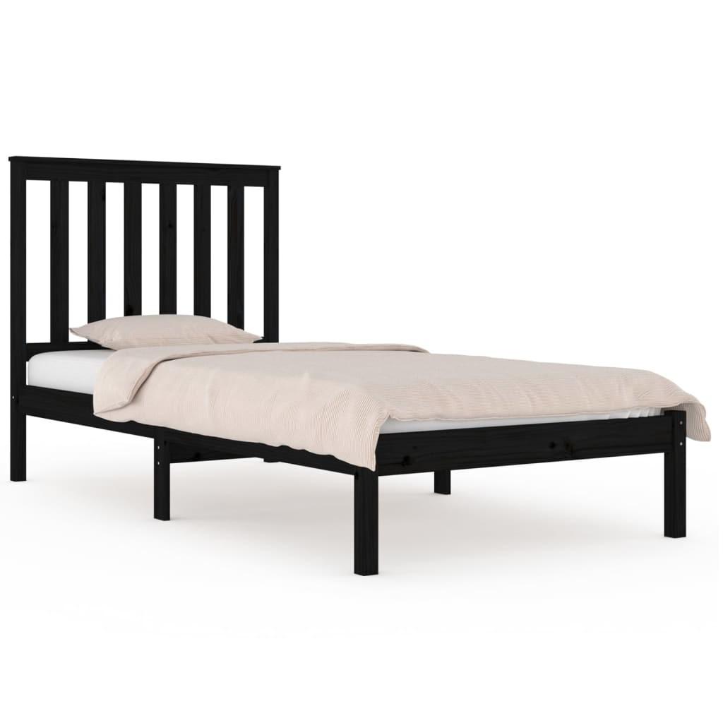 Sengeramme 75x190 cm Small Single massivt fyrretræ sort