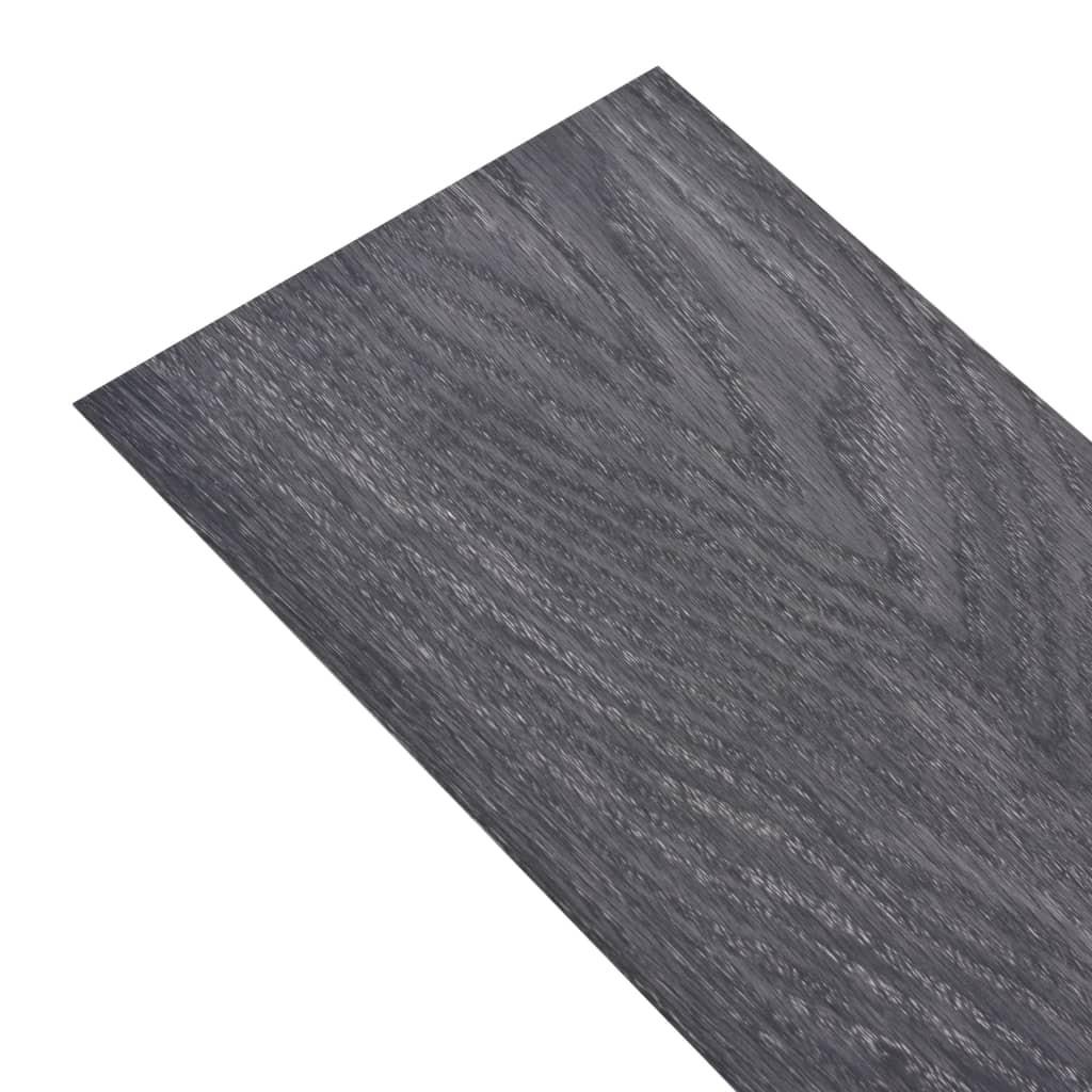 Selvklæbende gulvbrædder 2,51 m² 2 mm PVC sort og hvid