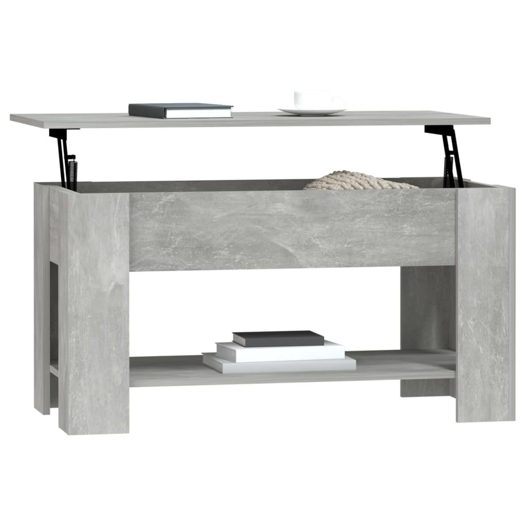 Sofabord 101x49x52 cm konstrueret træ betongrå