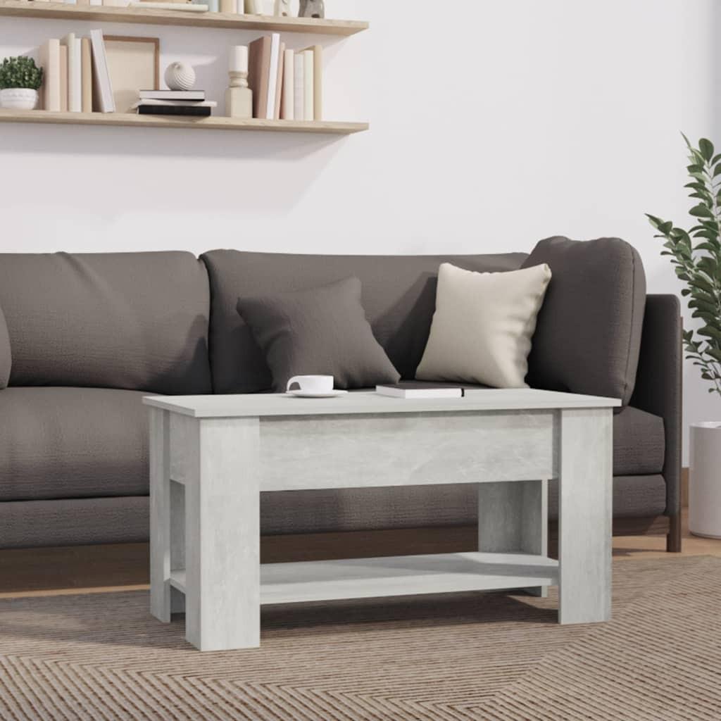 Sofabord 101x49x52 cm konstrueret træ betongrå
