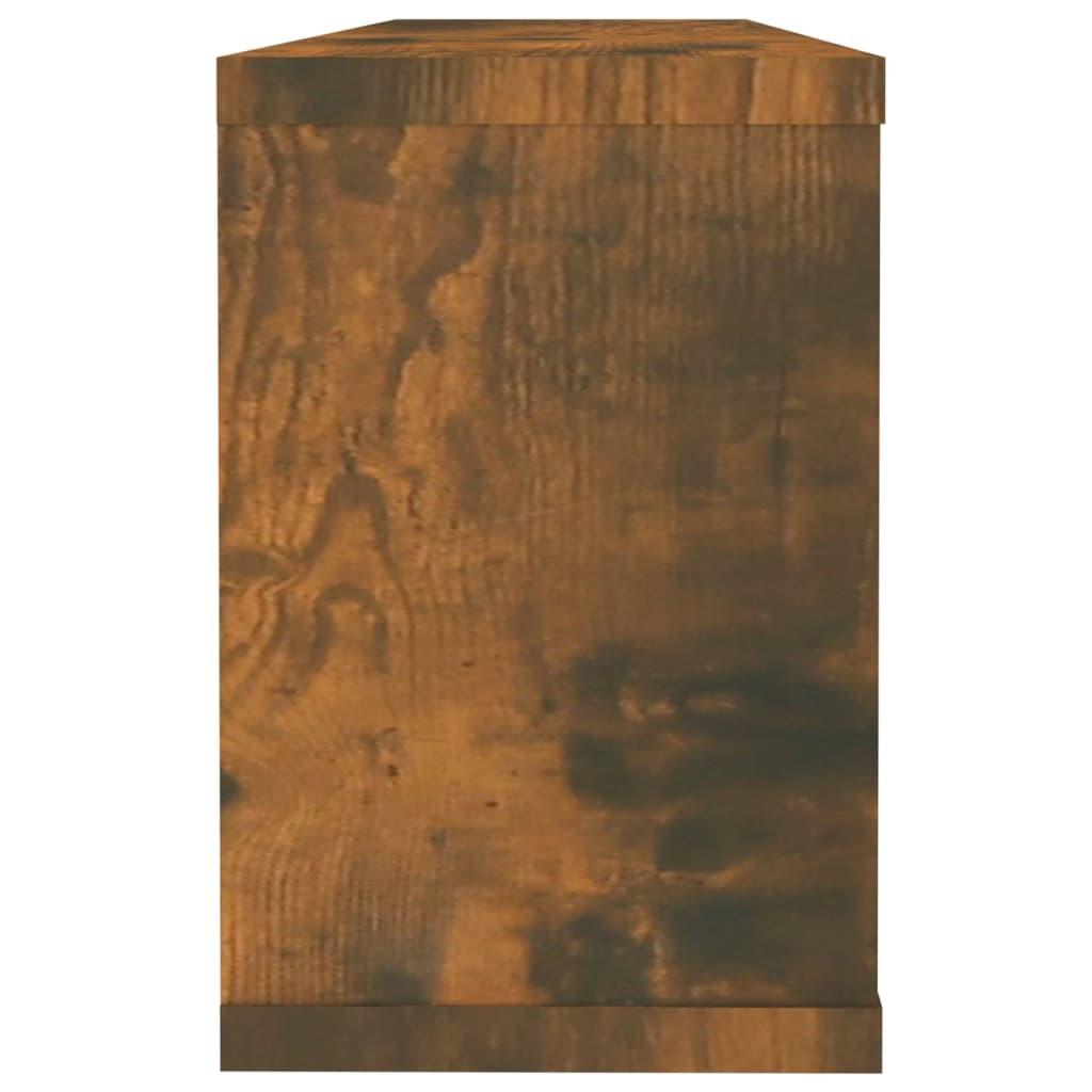 Væghylder 6 stk. 60x15x23 cm konstrueret træ røget egetræ