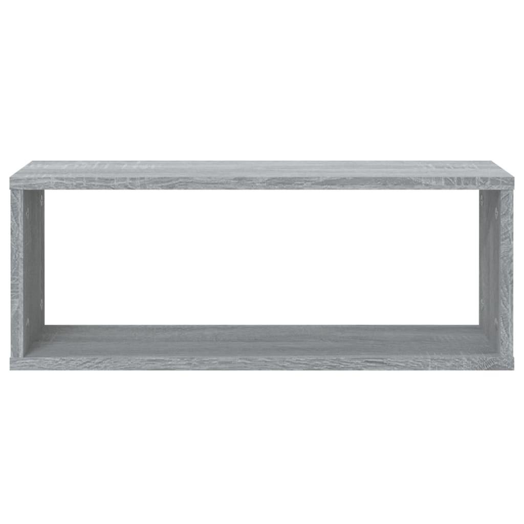 Væghylder 2 stk. 60x15x23 cm konstrueret træ grå sonoma-eg