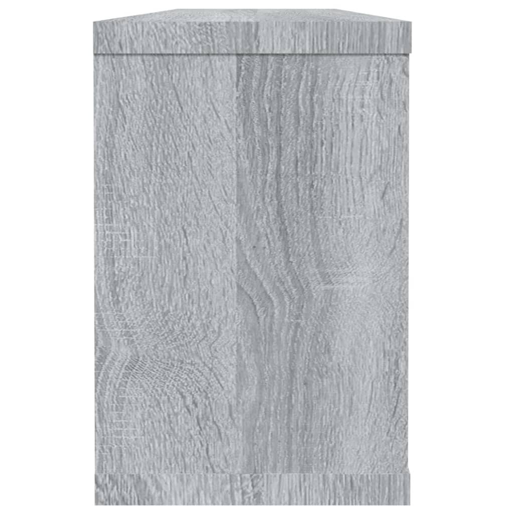Væghylder 2 stk. 60x15x23 cm konstrueret træ grå sonoma-eg