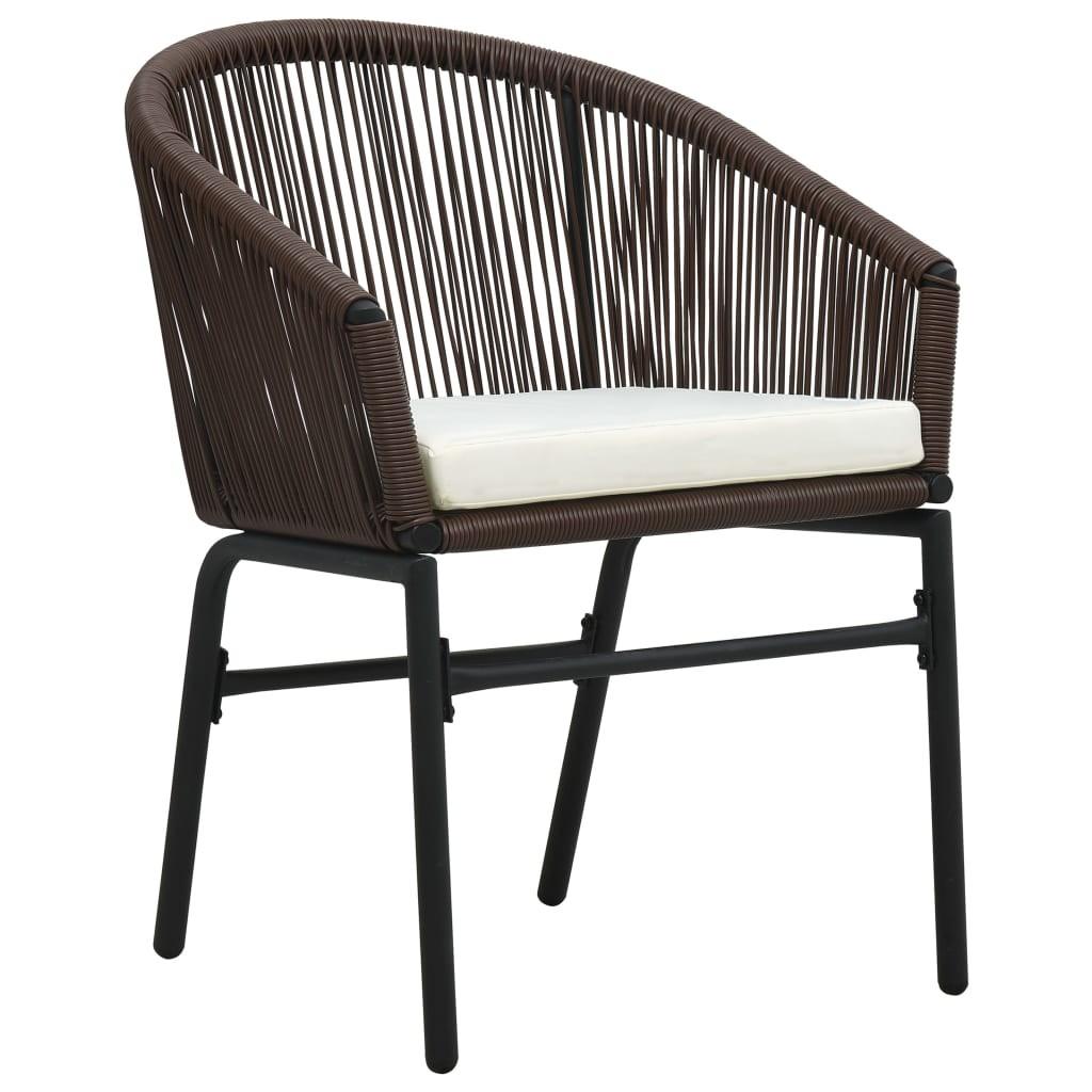 Havestole 2 stk. PVC rattan brun