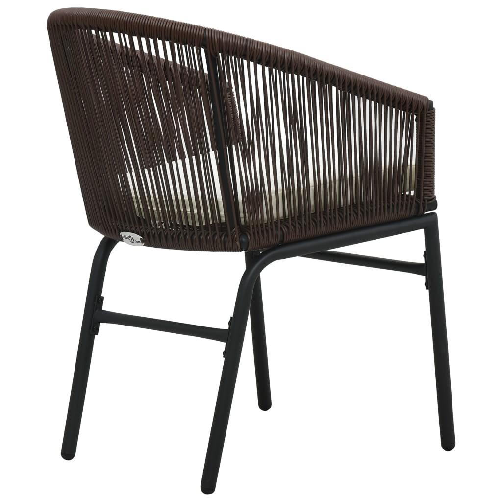 Havestole 2 stk. PVC rattan brun
