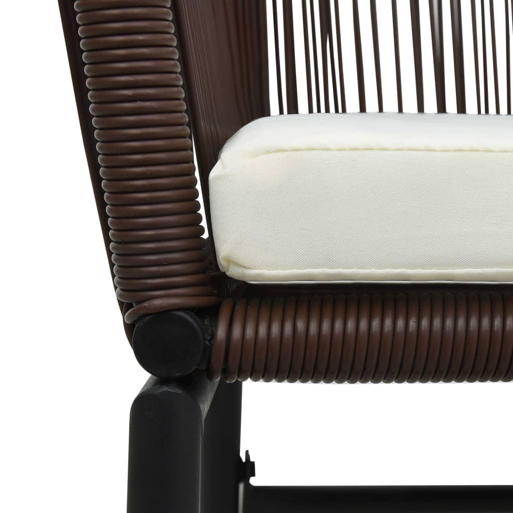 Havestole 2 stk. PVC rattan brun