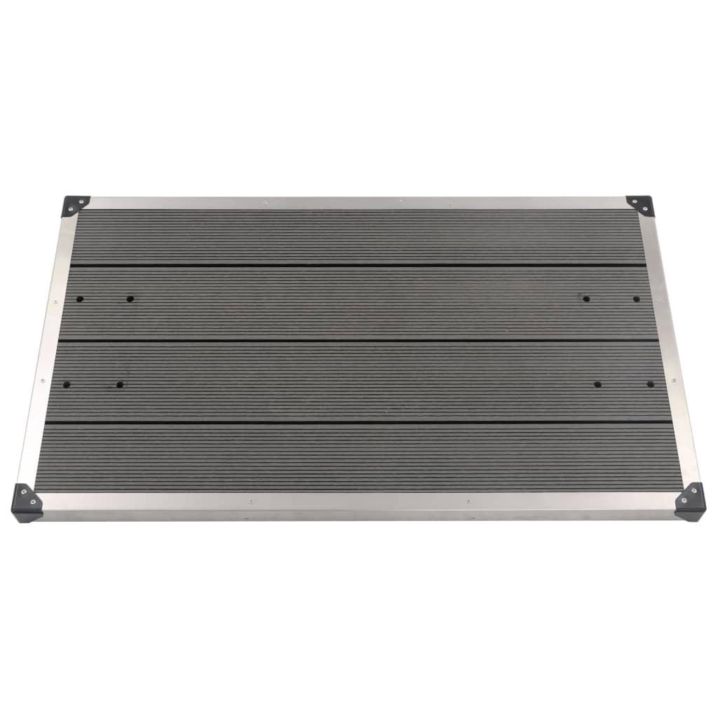 Udendørs brusekar 110 x 62 cm WPC rustfrit stål grå
