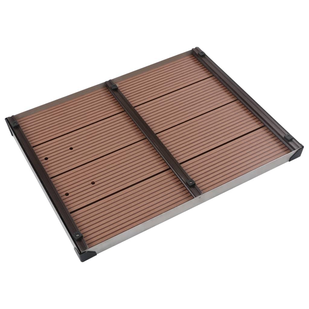 Udendørs brusekar 80 x 62 cm WPC rustfrit stål brun