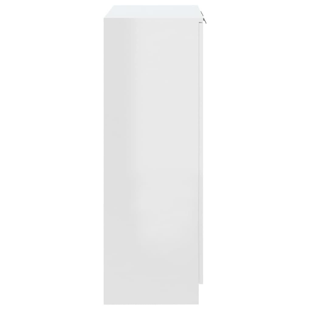 Skoskab 59x35x100 cm konstrueret træ hvid højglans