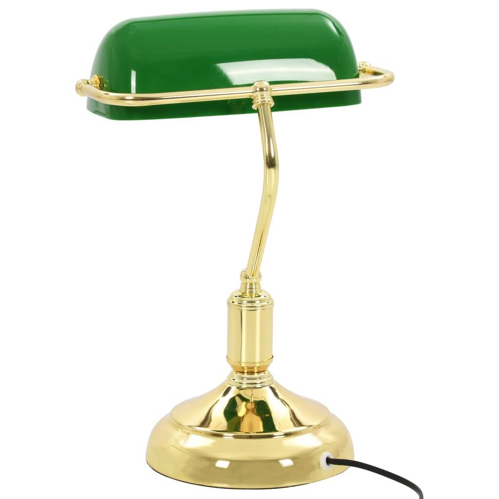 Skrivebordslampe 40 W grøn og guldfarvet