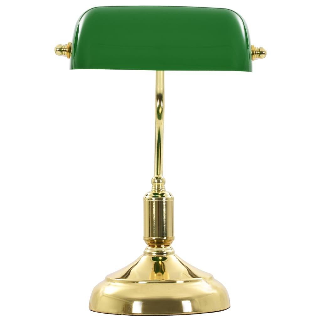 Skrivebordslampe 40 W grøn og guldfarvet