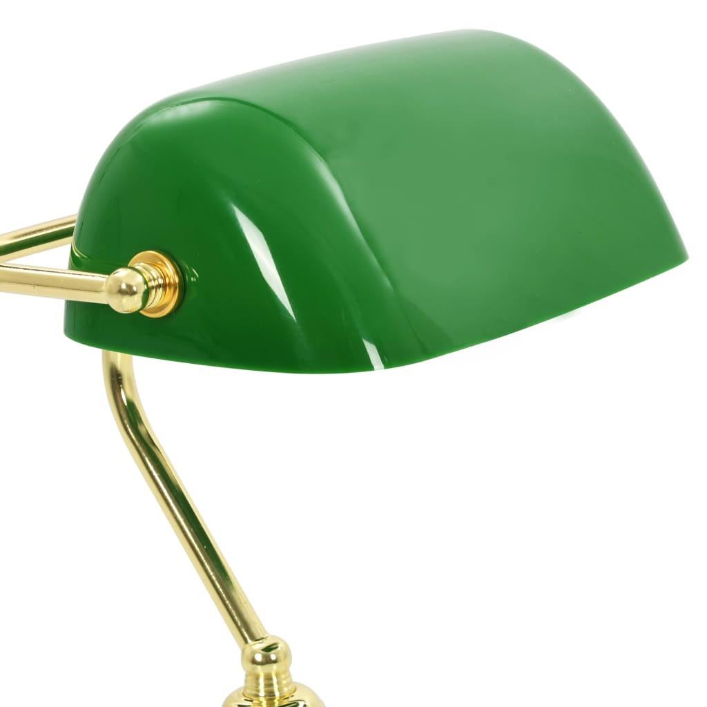 Skrivebordslampe 40 W grøn og guldfarvet