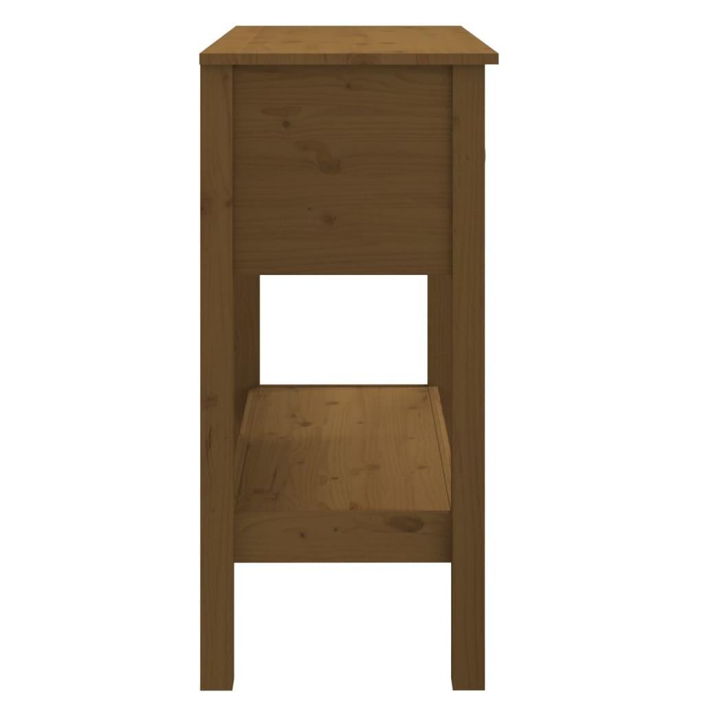 Konsolbord 75x35x75 cm massivt fyrretræ gyldenbrun