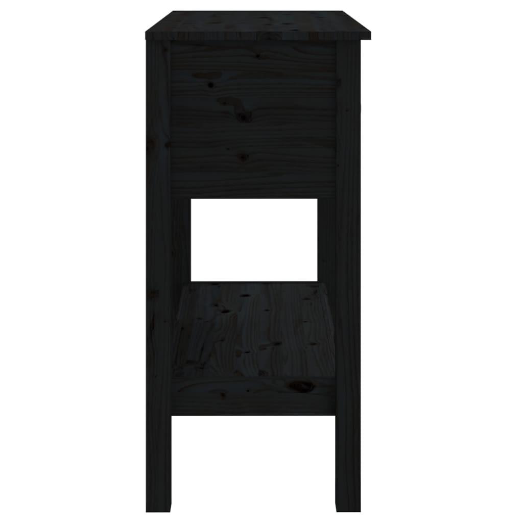 Konsolbord 75x35x75 cm massivt fyrretræ sort