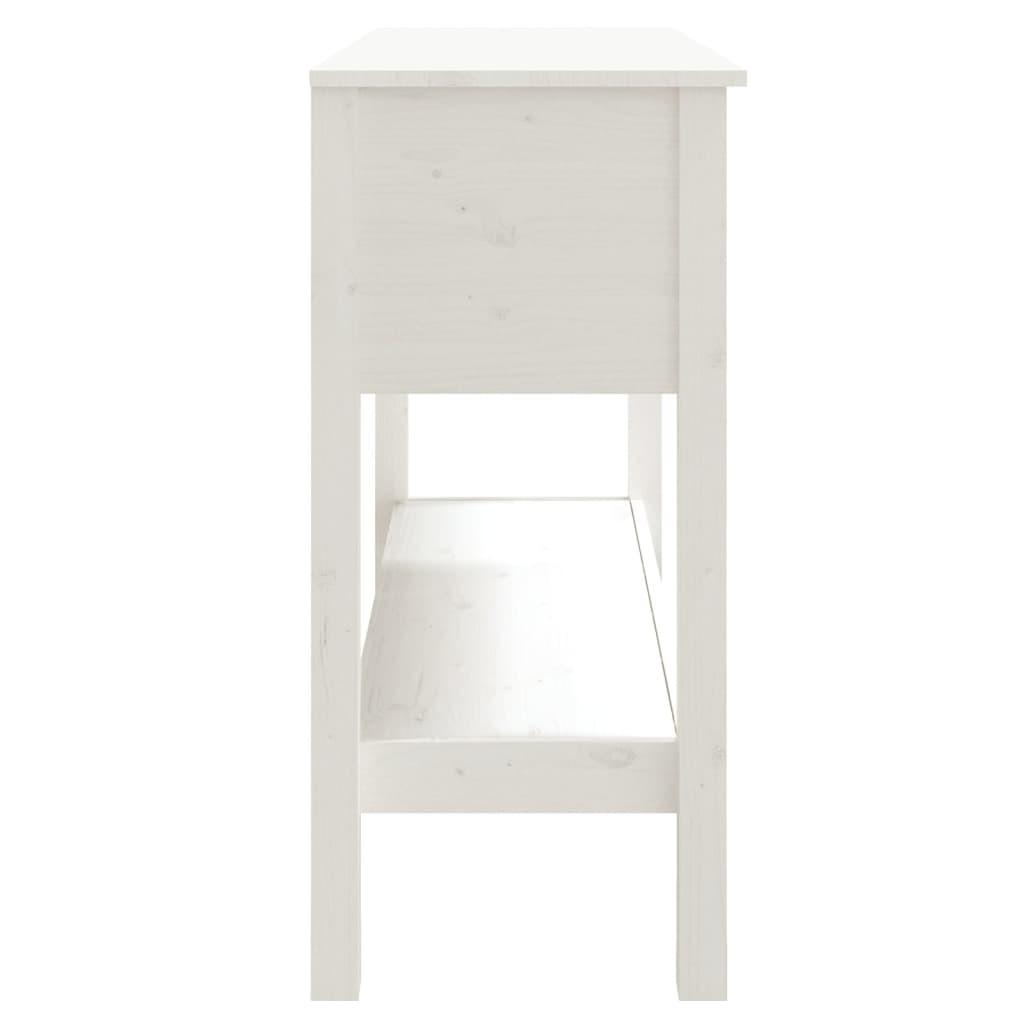 Konsolbord 100x35x75 cm massivt fyrretræ hvid