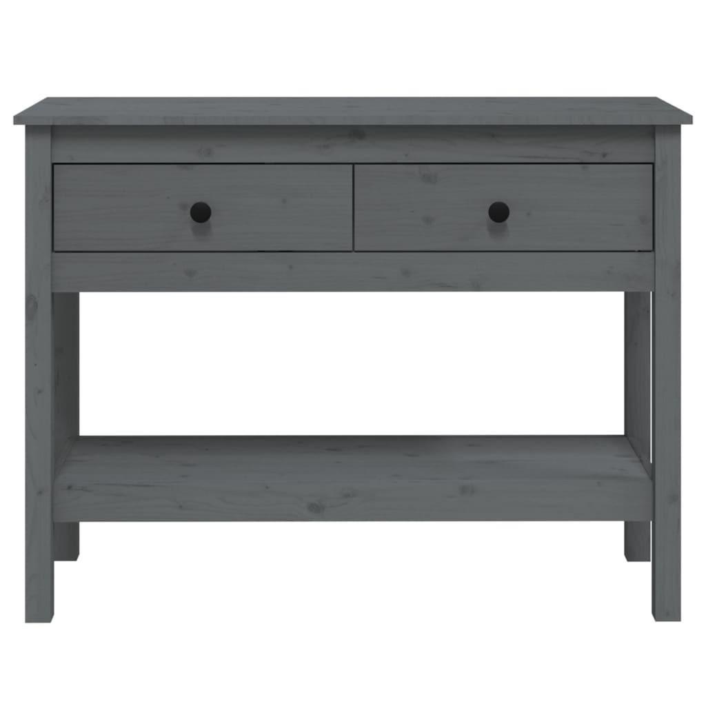 Konsolbord 100x35x75 cm massivt fyrretræ grå