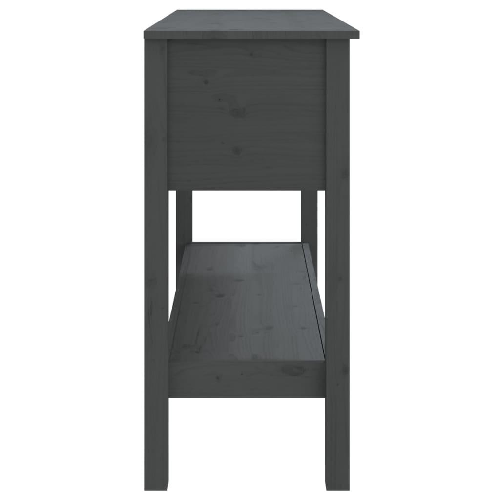 Konsolbord 100x35x75 cm massivt fyrretræ grå