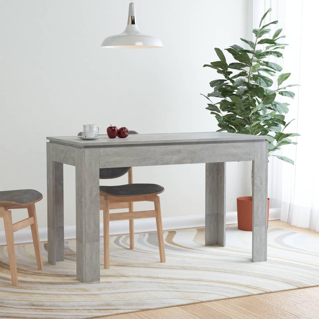 Spisebord 120x60x76 cm konstrueret træ betongrå