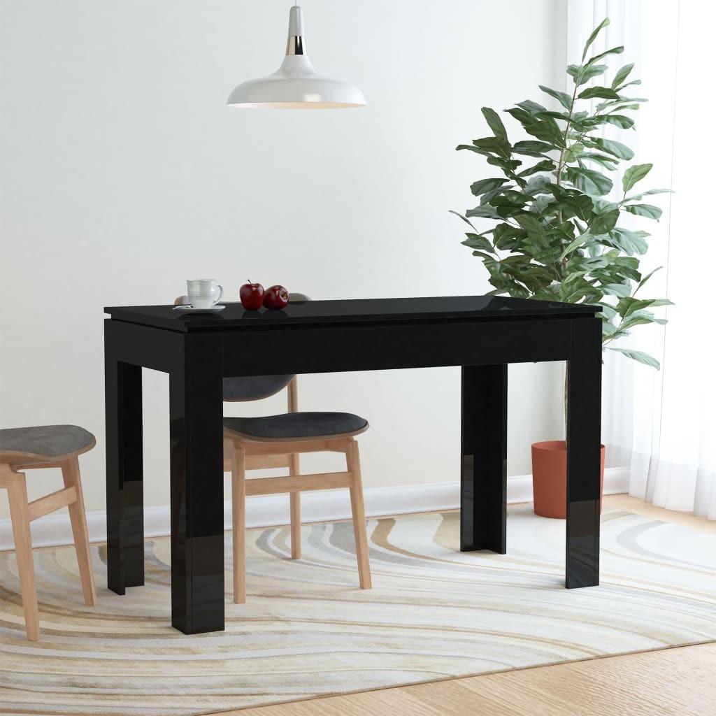 Spisebord 120x60x76 cm konstrueret træ sort højglans