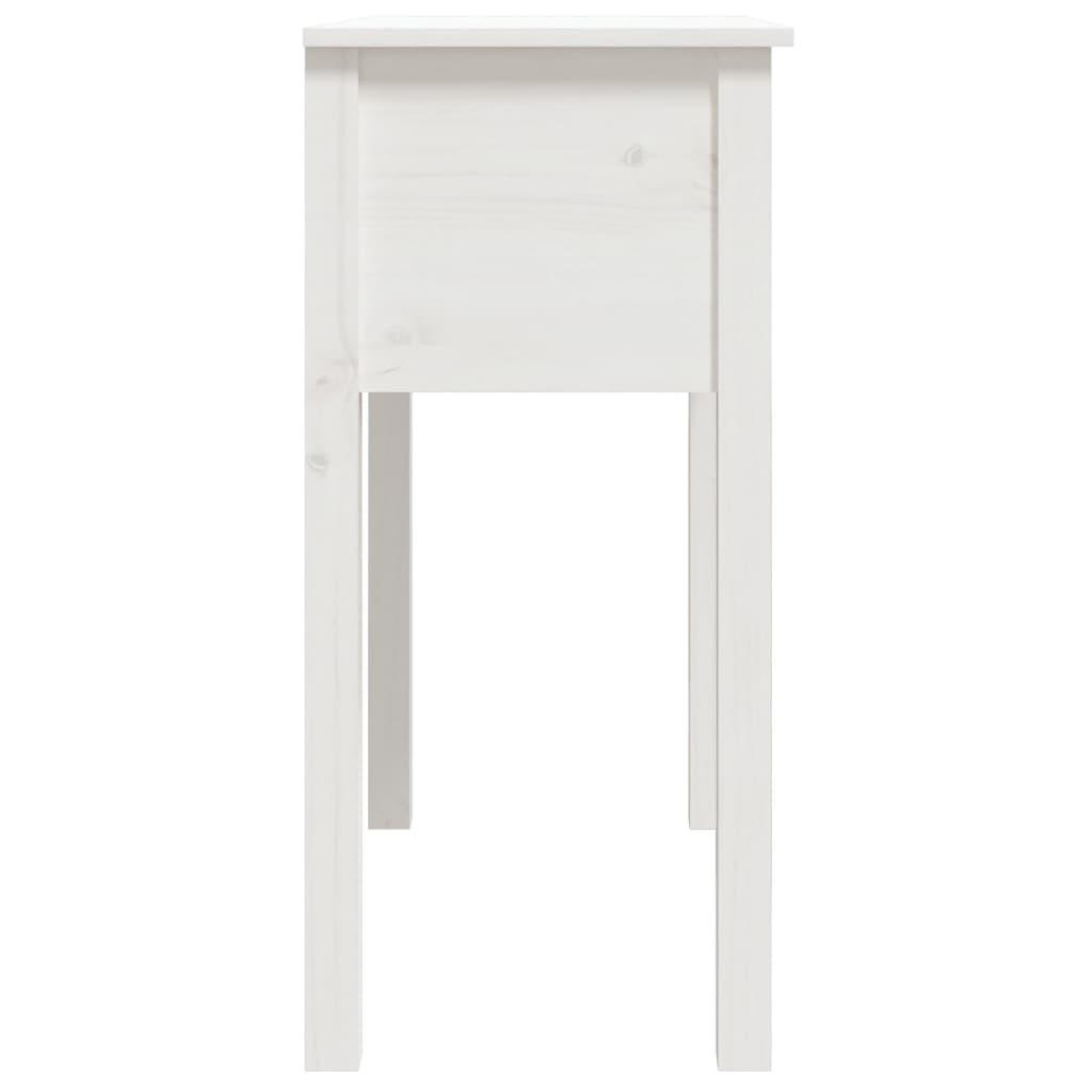 Konsolbord 70x35x75 cm massivt fyrretræ hvid
