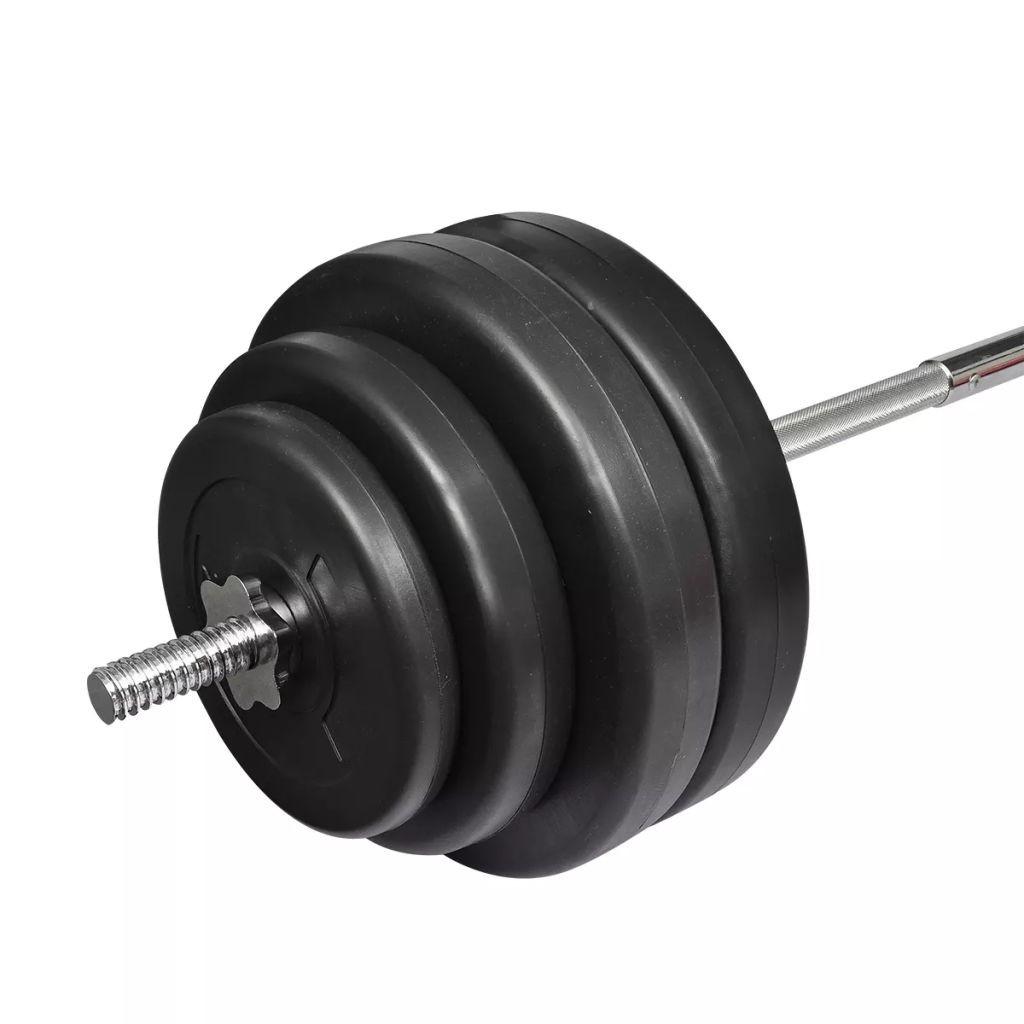 Vægtstang med vægtskiver 60 kg