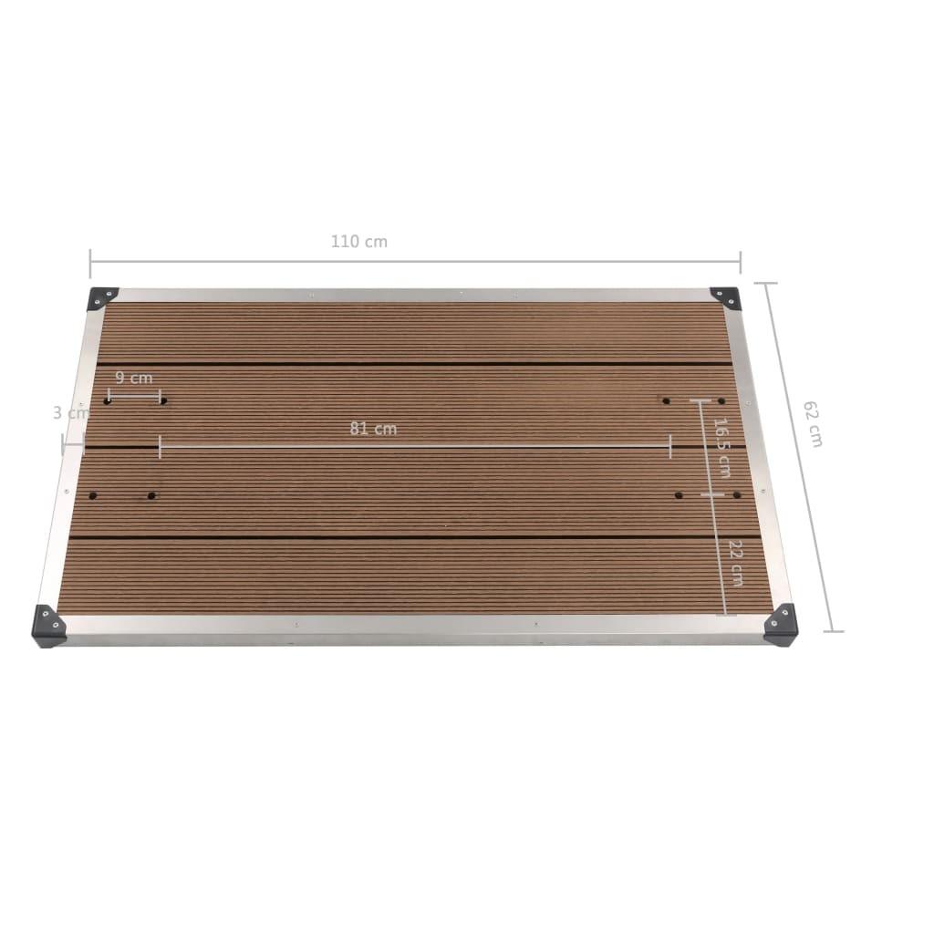 Udendørs brusekar 110 x 62 cm WPC rustfrit stål brun