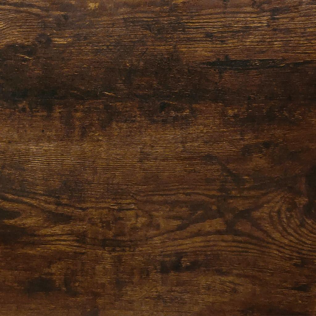 Skoskab med spejl 2 hylder 63x17x67 cm røget egetræ