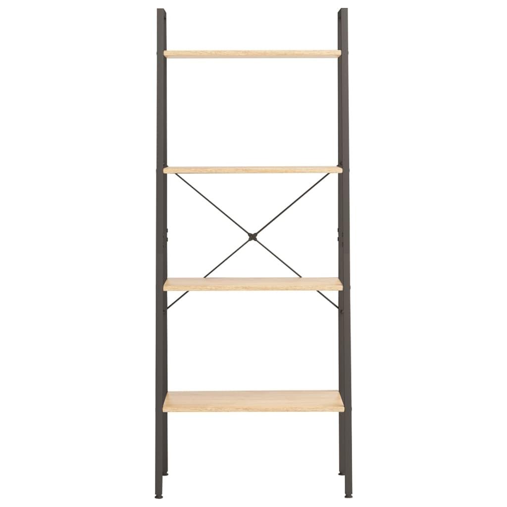 Stigereol med 4 hylder 56x35x140 cm lysebrun og sort