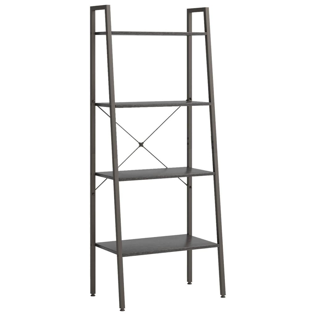 Stigereol med 4 hylder 56x35x140 cm sort