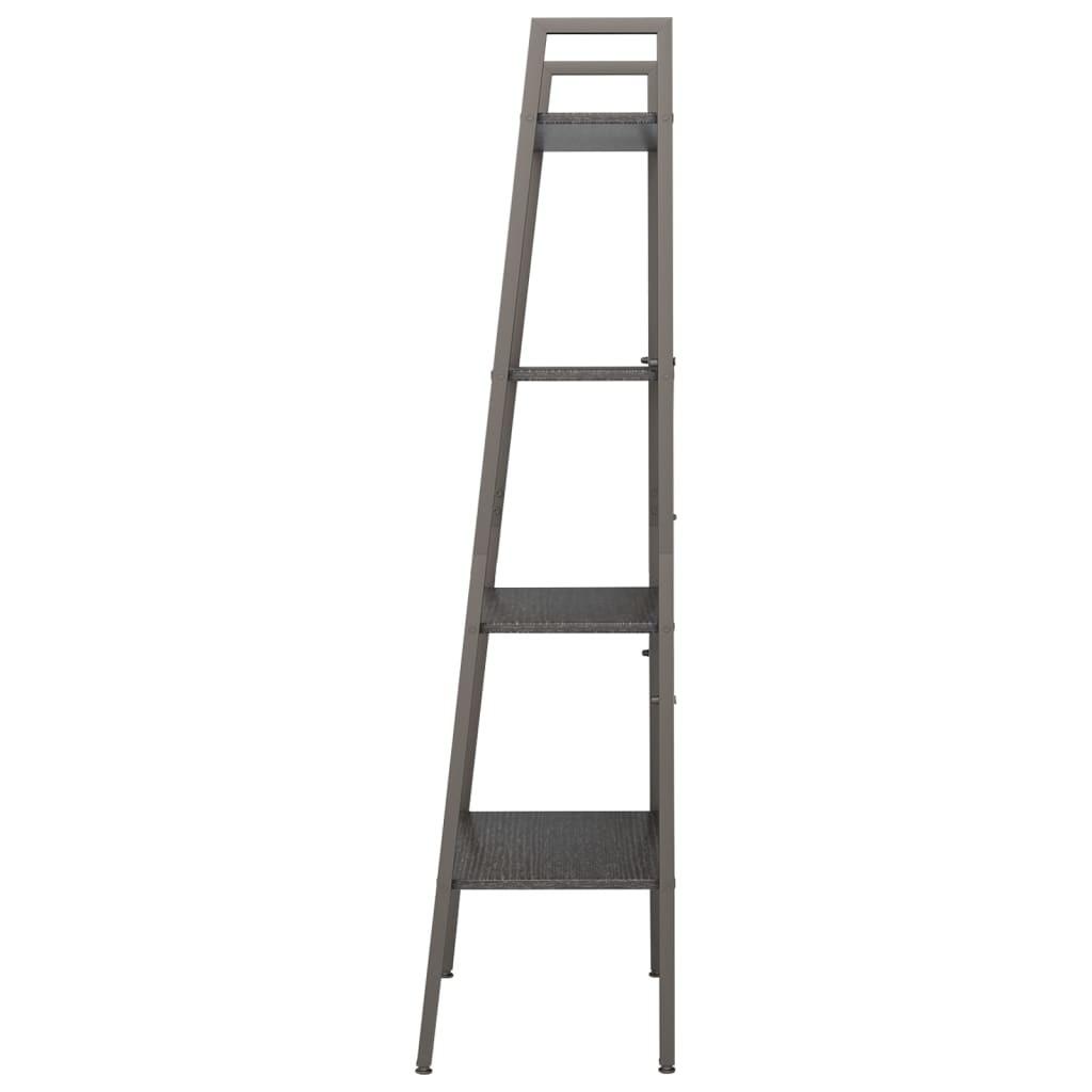 Stigereol med 4 hylder 56x35x140 cm sort