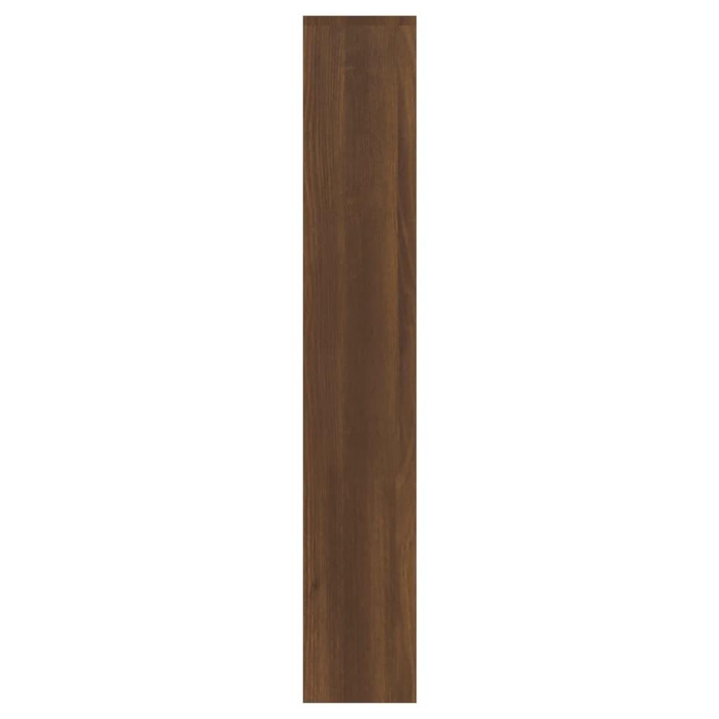Skoskab med spejl 3 hylder 63x17x102,5 cm brun egetræsfarve