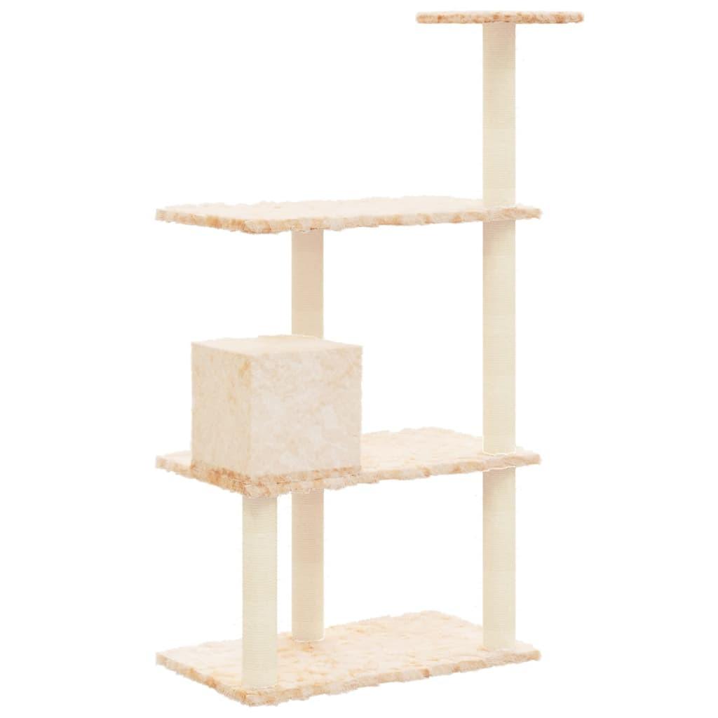 Kradsetræ med sisalkradsestolper 119 cm cremefarvet