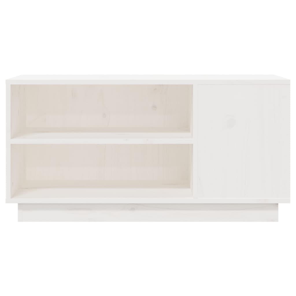 Tv-bord 80x35x40,5 cm massivt fyrretræ hvid