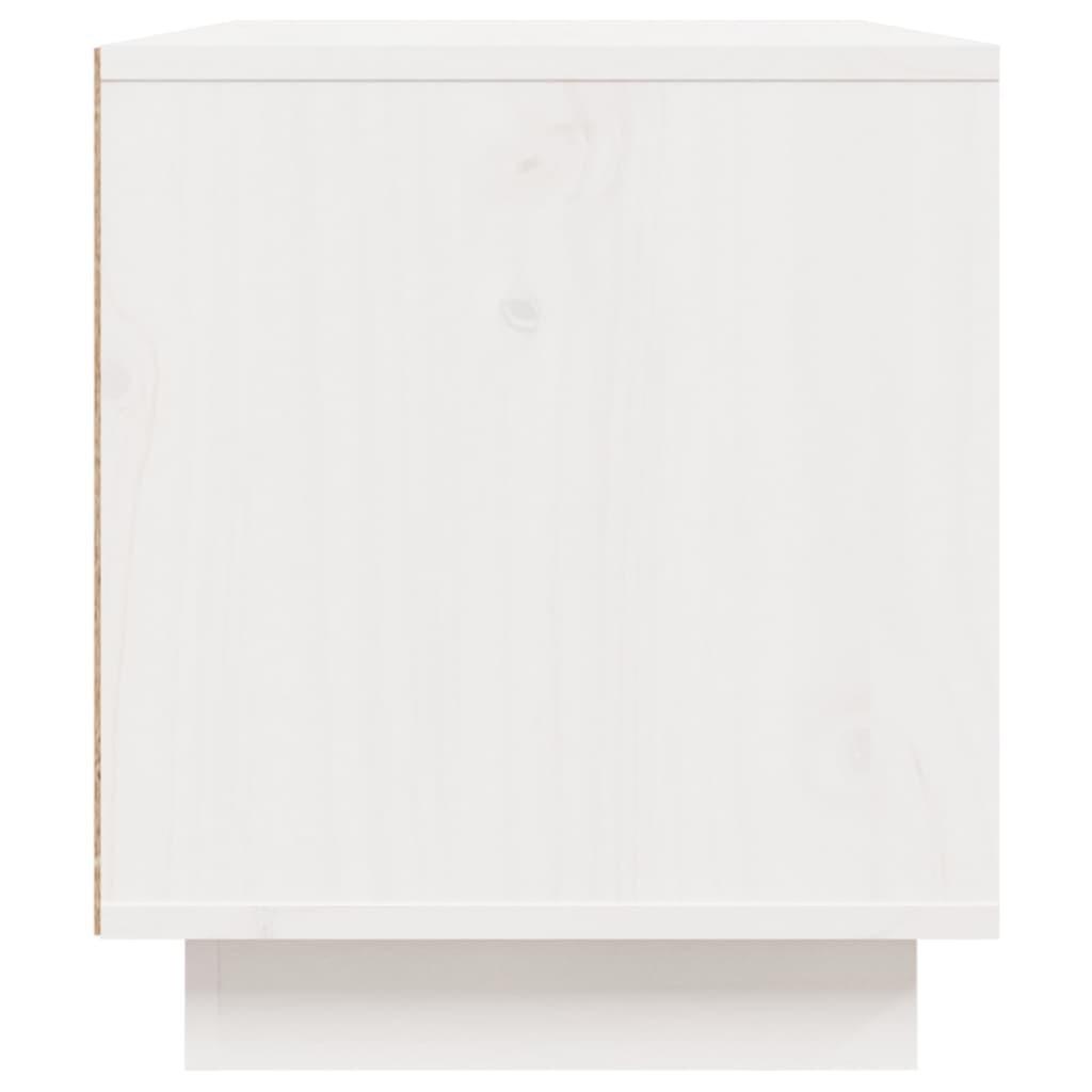 Tv-bord 80x35x40,5 cm massivt fyrretræ hvid