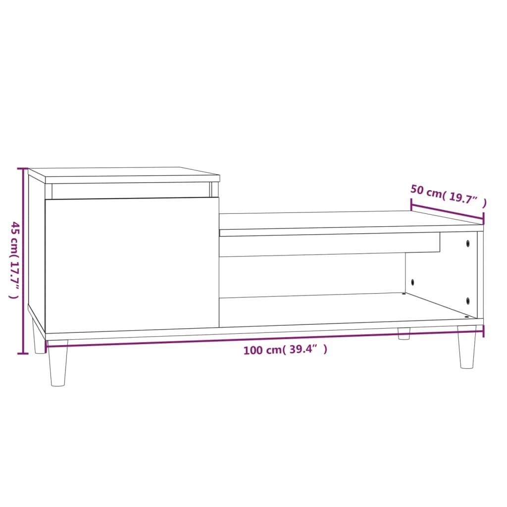 Sofabord 100x50x45 cm konstrueret træ betongrå