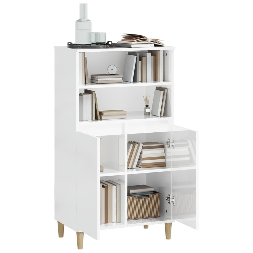 Skab 60x36x110 cm konstrueret træ hvid højglans