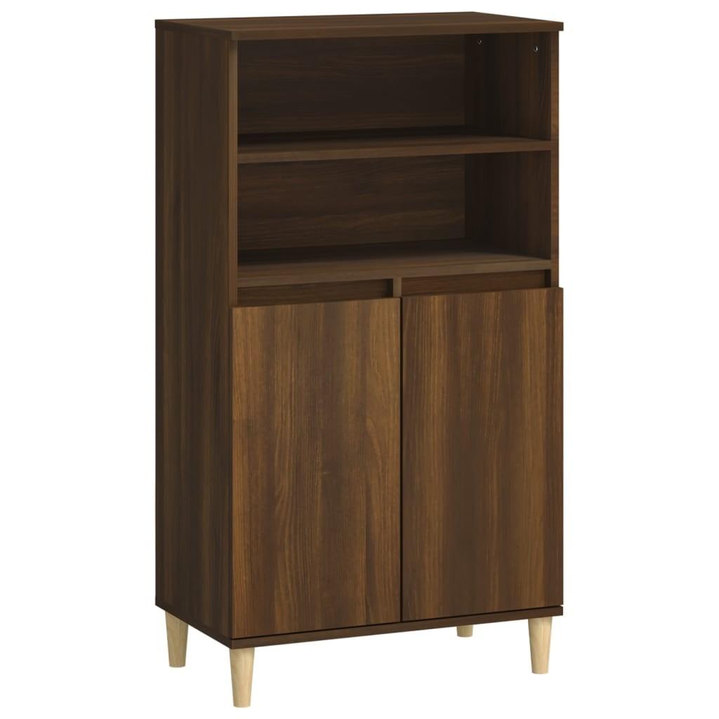 Skab 60x36x110 cm konstrueret træ brun egetræsfarve