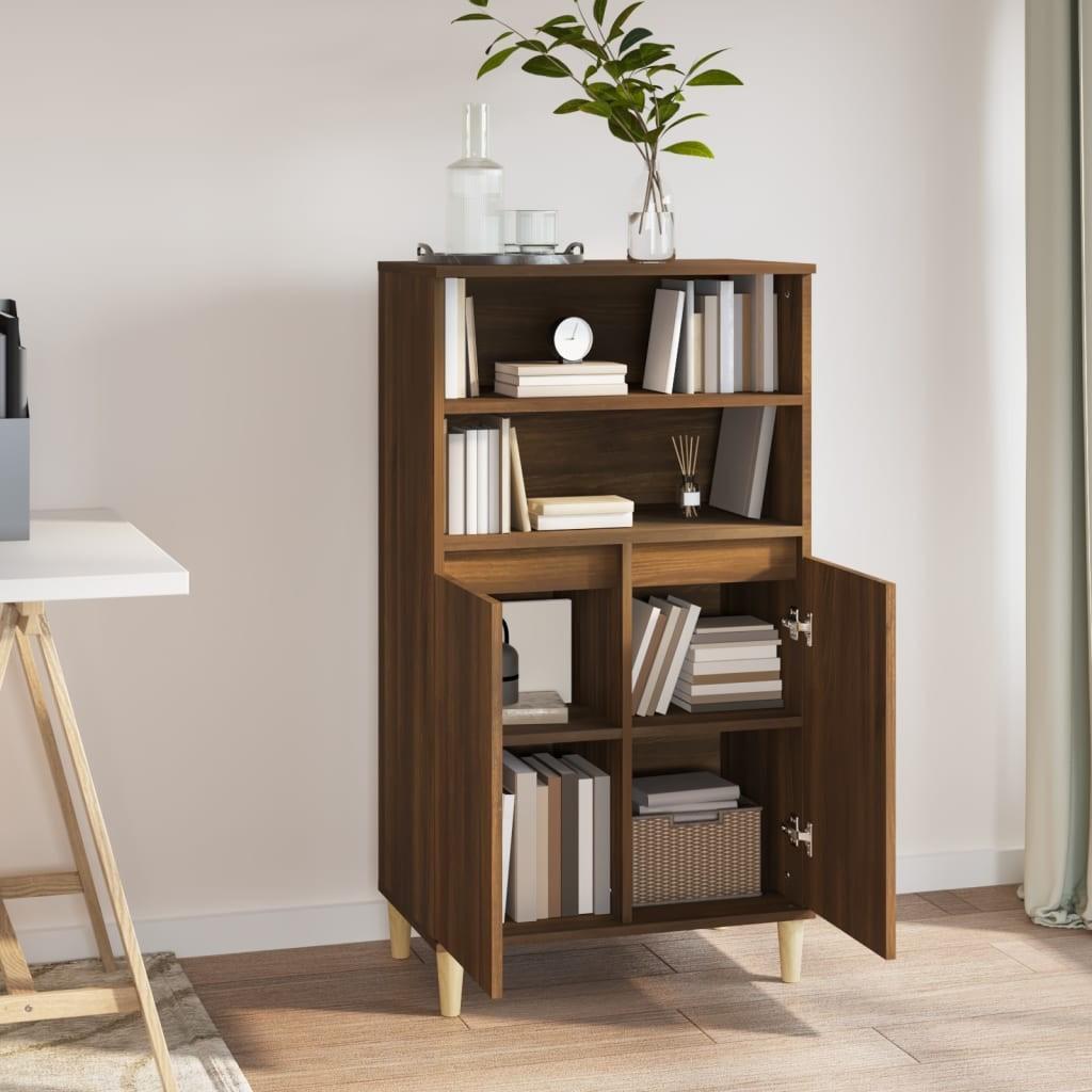 Skab 60x36x110 cm konstrueret træ brun egetræsfarve