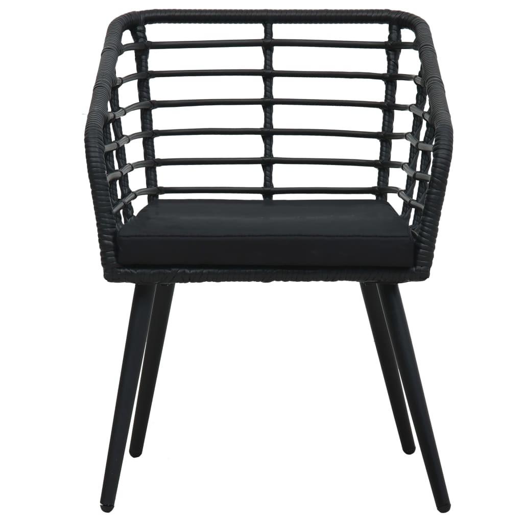 Bistrosæt 3 dele polyrattan sort