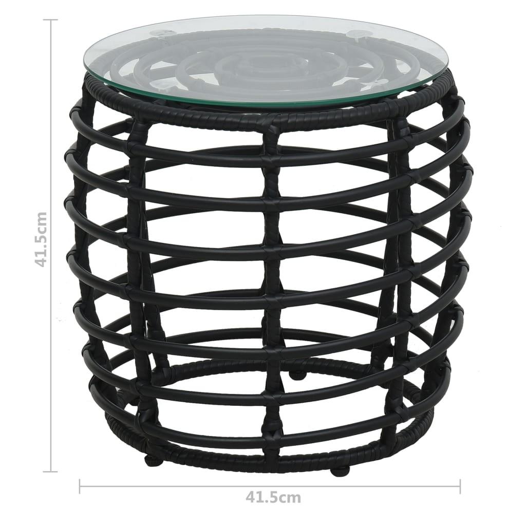 Bistrosæt 3 dele polyrattan sort