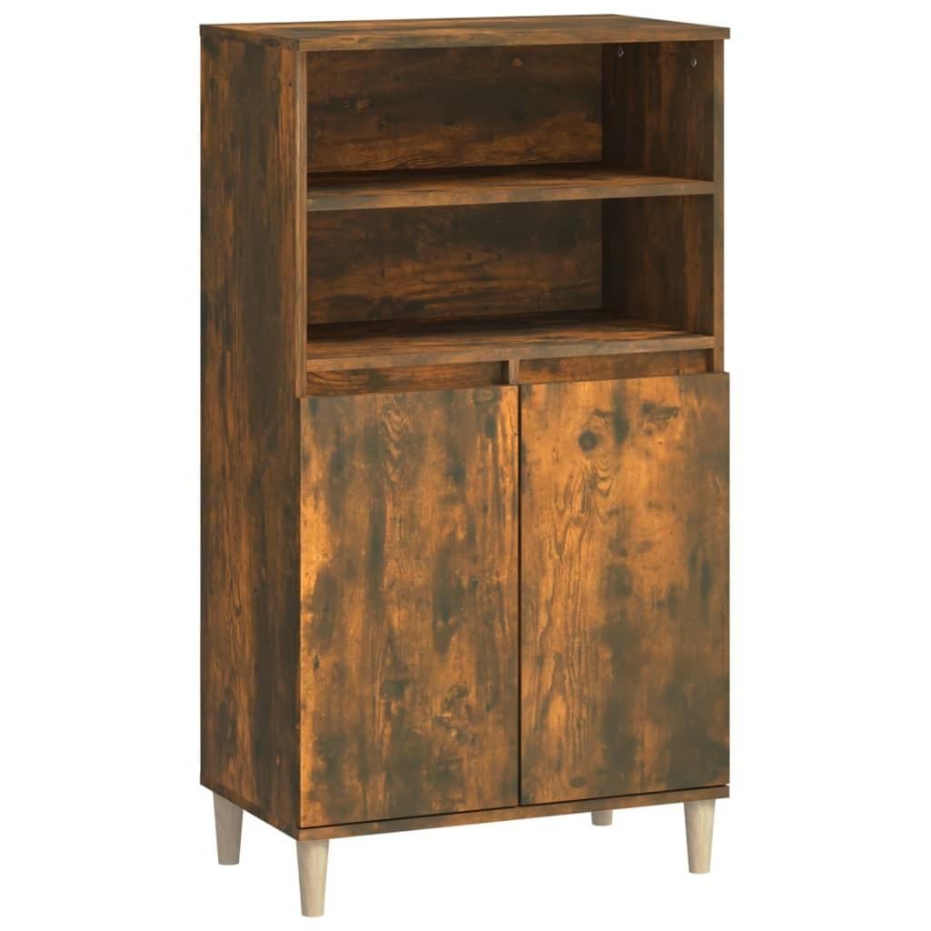 Skab 60x36x110 cm konstrueret træ Røget egetræ