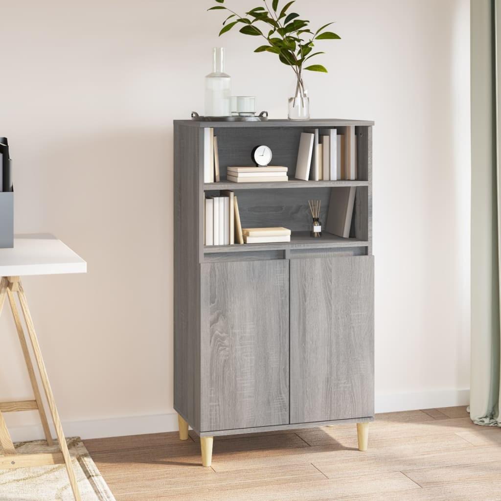 Skab 60x36x110 cm konstrueret træ Grå sonoma-eg
