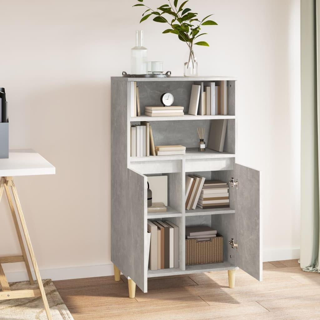 Skab 60x36x110 cm konstrueret træ Betongrå