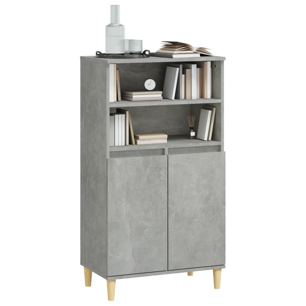 Skab 60x36x110 cm konstrueret træ Betongrå