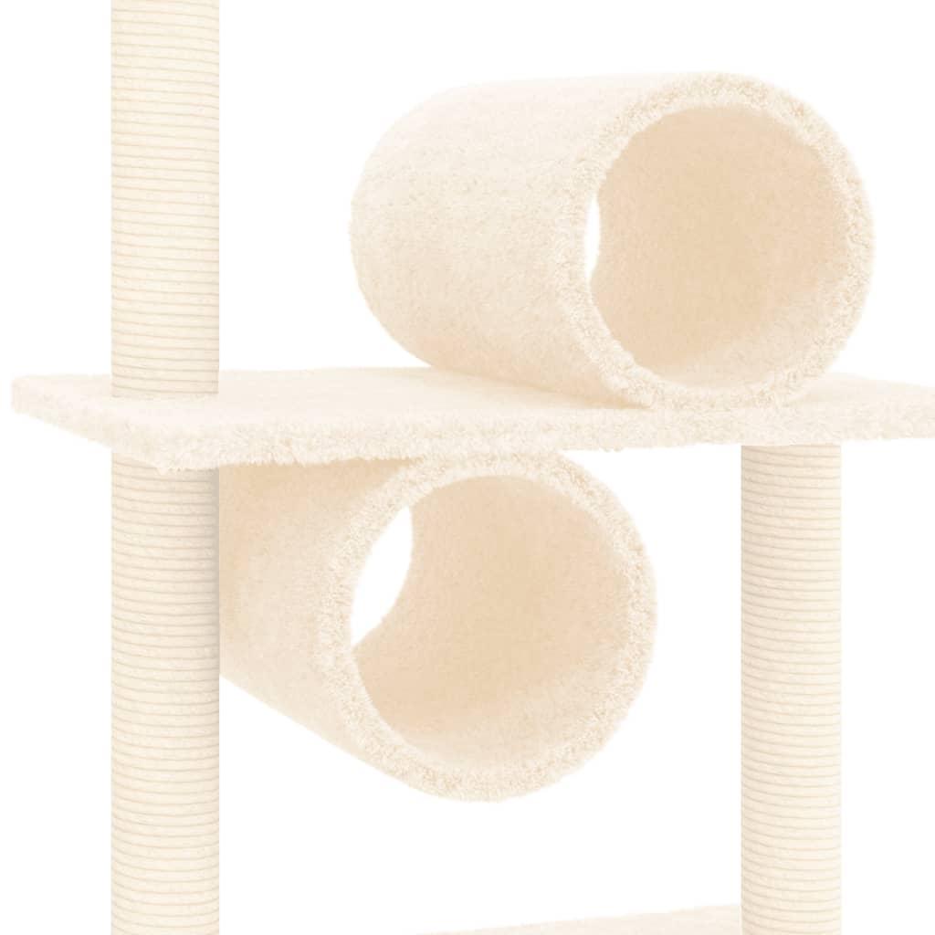 Kradsetræ med sisalstolper 279 cm cremefarvet