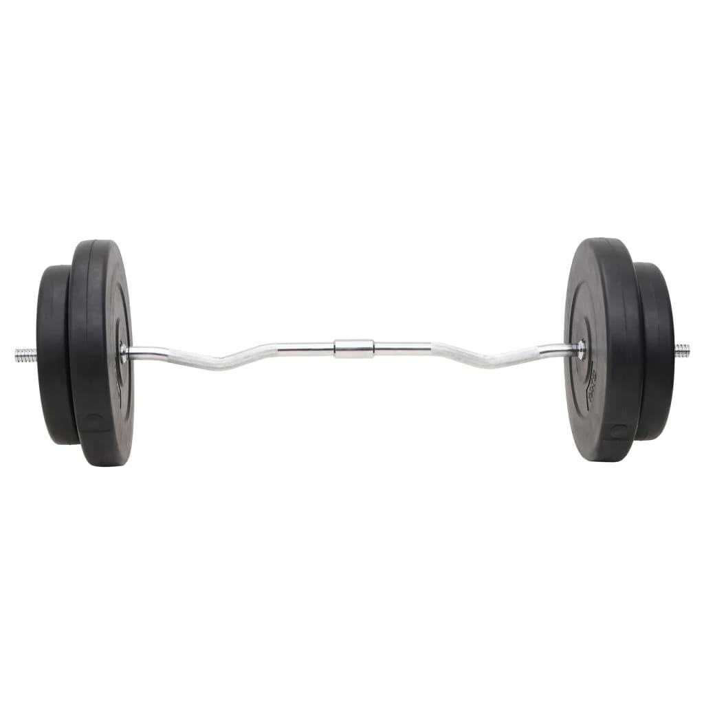 Vægtstang og håndvægt med skiver 120 kg